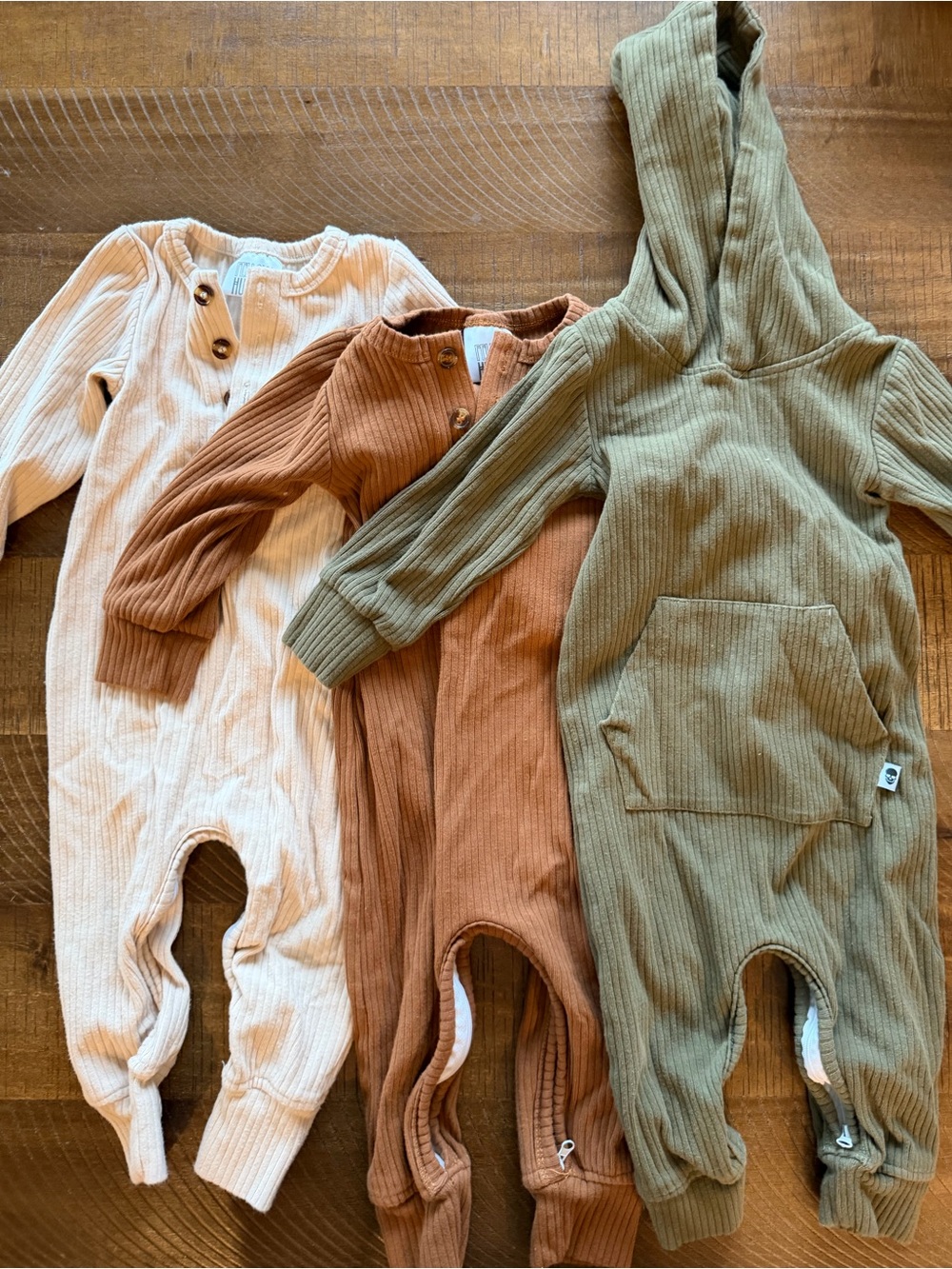 Fellow Human Set of 3 Ribbed Rompers Size 6-12M